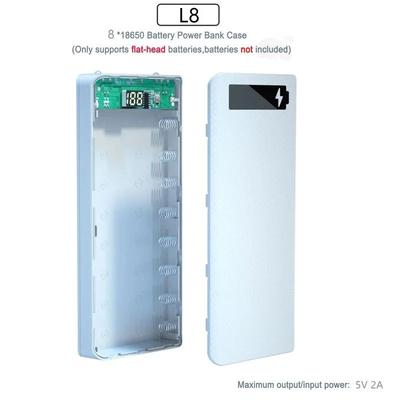 Portable Power Bank Battery Box Holder Dual USB & Type C Charging Shell For Mobile Phones white