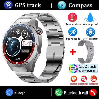 Huawei GT5 Pro Smart Watch For Men AMOLED Display, GPS, Bluetooth Calling & Waterproof Fitness Tracker (2025 Edition) steel Strip Silvery