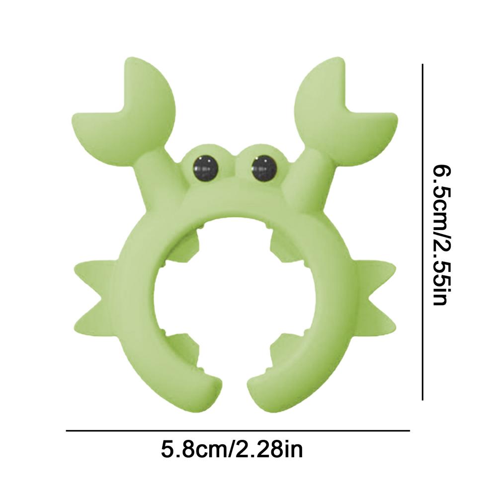 Silicone Utensil Rest,Crab Shaped Spoon Holder For Pots &Pans,Heat Resistant Kitchen Gadget,AntiSlip Stove Top Organizer light Green