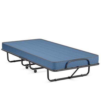 Made In Italy Rollaway Guest Bed With Durable Steel Frame And Memory Foam Mattress, Portable Folding Bed With Wheels Made In Italy Rollaway Guest Bed With Durable Steel Frame And Memory Foam Mattress, Portable Folding Bed With Wheels