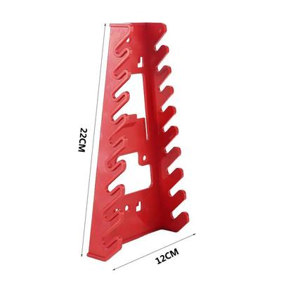 Toolbox Wrench Holder,Standard Plastic Organizer Tray For Mechanics,Wall Mount Or Drawer Storage For Sockets & Spanners red