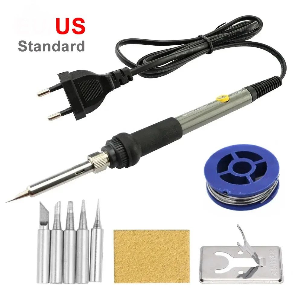 60W Adjustable Temperature Electric Soldering Iron US 110V Welding Iron With Rework Station, Heat Pen Tips For Repairing 60W Adjustable Temperature Electric Soldering Iron US 110V Welding Iron With Rework Station, Heat Pen Tips For Repairing
