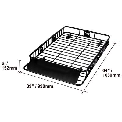 Heavy Duty Roof Rack Cargo Basket, Rooftop Cargo Carrier For SUV, Truck & Vehicle, Rust Resistant, Aerodynamic Design 64 Inches
