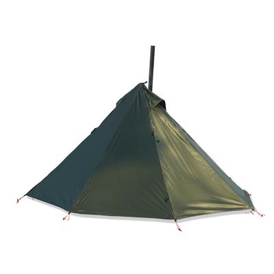 Ultralight Camping Hot Tent With Chimney Window, Tipi Teepee Bushcraft Tent, Outdoor Double Layer Pyramid Shelter green Tent Fly Set
