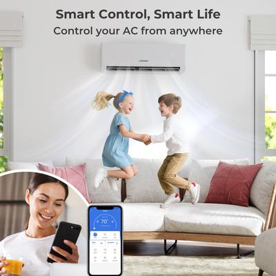 30000 BTU 2 Zone 23 SEER2 Mini Split Air Conditioner WiFi Enabled With Heat Pump 9K + 9K, Ductless Inverter AC 30000 BTU 2 Zone 23 SEER2 Mini Split Air Conditioner WiFi Enabled With Heat Pump 9K + 9K, Ductless Inverter AC