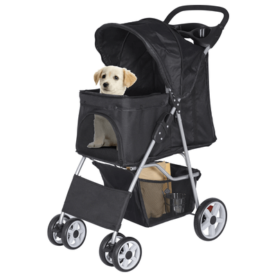 Premium Pet Dog Stroller Travel Carriage, 4 Wheel Foldable Pet Carrier Cart With Cup Holder, Mesh Canopy & Safety Brake Premium Pet Dog Stroller Travel Carriage, 4 Wheel Foldable Pet Carrier Cart With Cup Holder, Mesh Canopy & Safety Brake