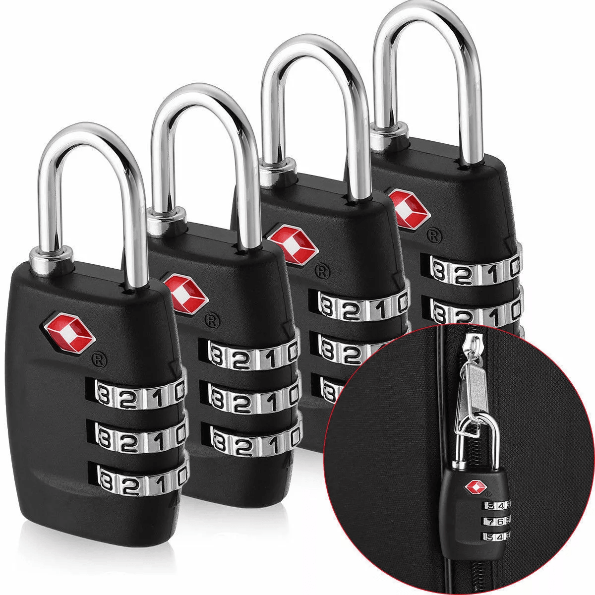 TSA Approved Luggage Lock Travel Padlocks 3 Digit Combination Suitcase Resettable TSA Approved Luggage Lock Travel Padlocks 3 Digit Combination Suitcase Resettable