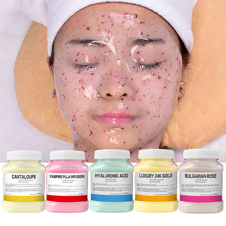350g Hydrating 24K Gold Soft Mask Powder Rose Petal Crystal Jelly Mask Powder Skin Care 350g bulgarian Rose