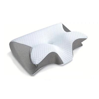Memory Foam Cervical Pillow 2 In 1 Ergonomic Contour Pillow For Neck Pain Relief & Orthopedic Support light Gray