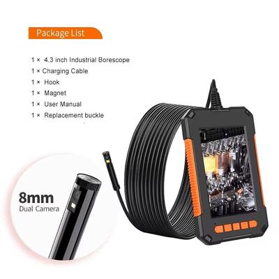 HD Borescope Inspection Camera With 4.3 Inch Screen And Waterproof Probe 8mm Dual Lens 2m