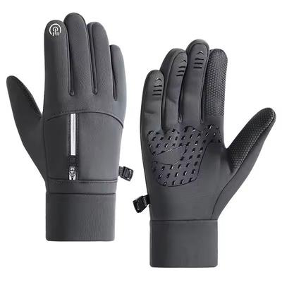 Waterproof Thermal Winter Gloves For Running, Cycling, And Outdoor Work grey m