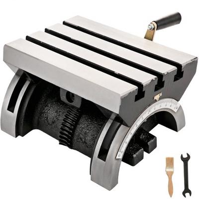 Heavy Duty Tilting Milling Table, Adjustable Angle Plate For Milling Machines With T Slots, Crank Handle Heavy Duty Tilting Milling Table, Adjustable Angle Plate For Milling Machines With T Slots, Crank Handle