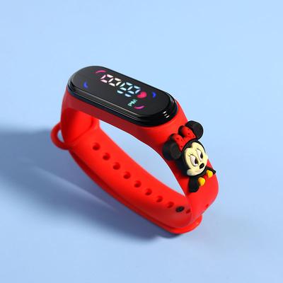 Electronic Bracelet Sports Watch For Girls LED Touch, Waterproof Kids Watch With Mickey & Spiderman Styles red Mickey