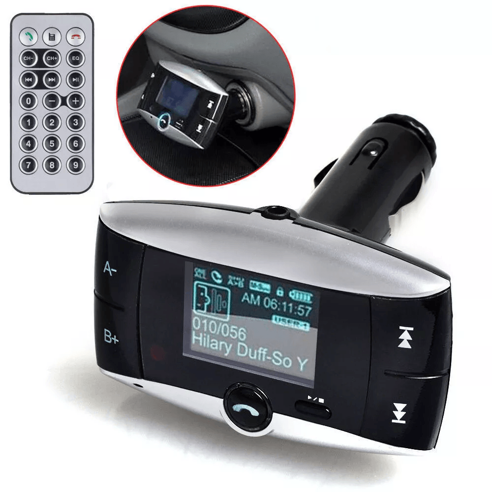 Car Bluetooth FM Transmitter Modulator, Wireless MP3 Player With SD USB, LCD Display & Remote Car Bluetooth FM Transmitter Modulator, Wireless MP3 Player With SD USB, LCD Display & Remote