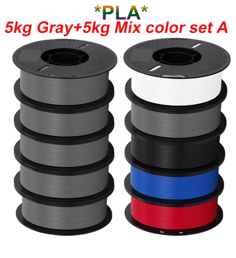 KINGROON 10KG 3D Printer Filament Bundle PLA PETG 1.75mm Mixed Colors For FDM Printing pla C
