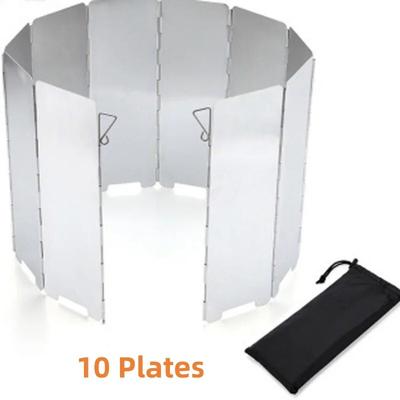 Foldable Camping Stove Windscreen Plates Aluminum Alloy Windshield Compact & Heat Resistant For Outdoor Cooking,hiking 10 Plates