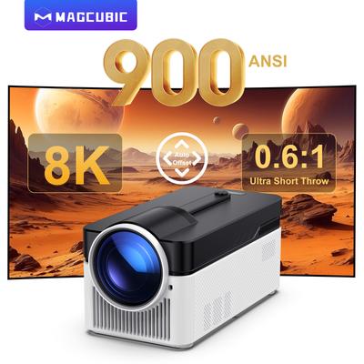Ultra Short Throw HY450 Projector With Auto Offset, 8K, 4K, 1080P Native HD, 900ANSI Brightness, BT5.4 & Electronic us Plug