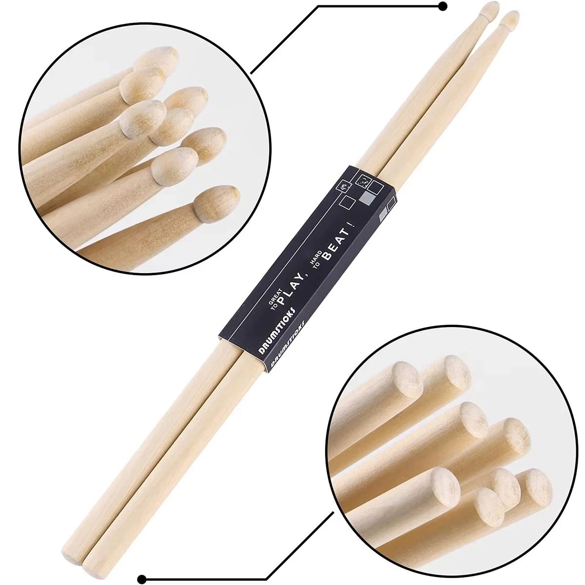 Miwayer 1 Pair 7A Premium Maple Drumsticks For Jazz, Practice Durable Lightweight Drum Sticks For All Ages Skill Level 7a 1 Pair