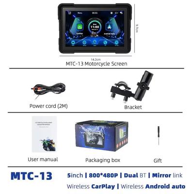 5 Inch Wireless CarPlay And Android Auto GPS Display For Motorcycles mtc 13