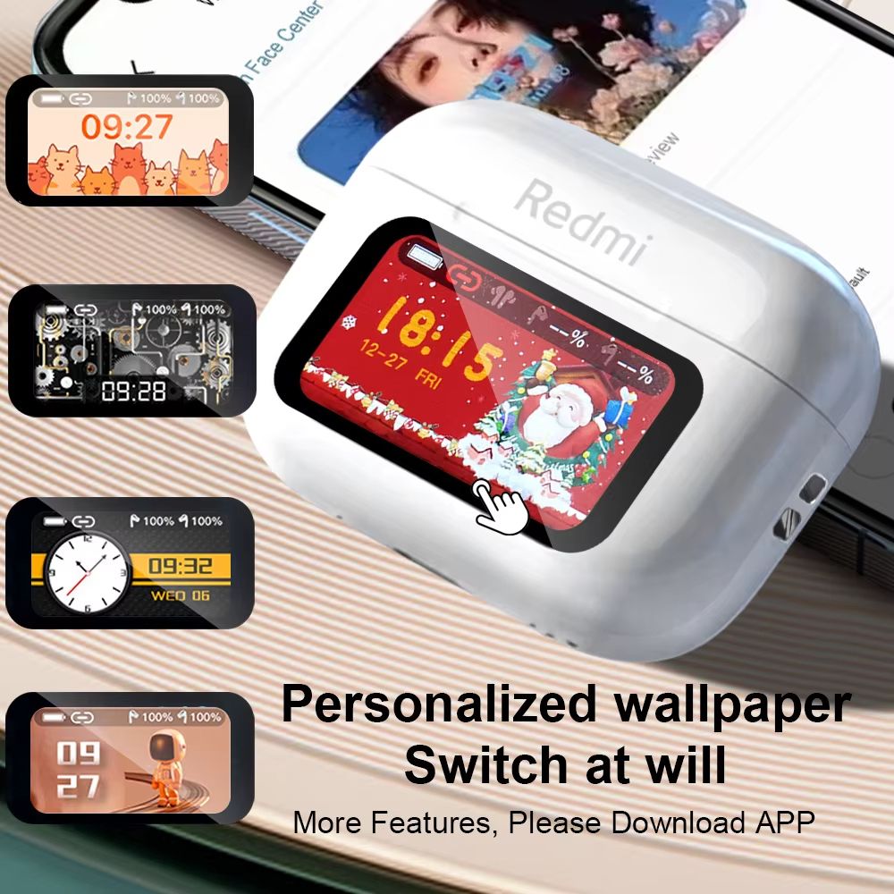 Xiaomi TWS Bluetooth Earbuds HD Stereo Sound With LCD Touch Charging Case 4pcs No Touch Screen