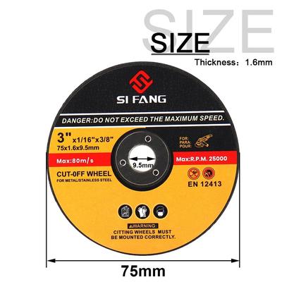 Metal Cutting Disc For Angle Grinder, Resin Grinding Wheel Disc, Saw Blade For Metal & Steel Bar Cutting 75mm