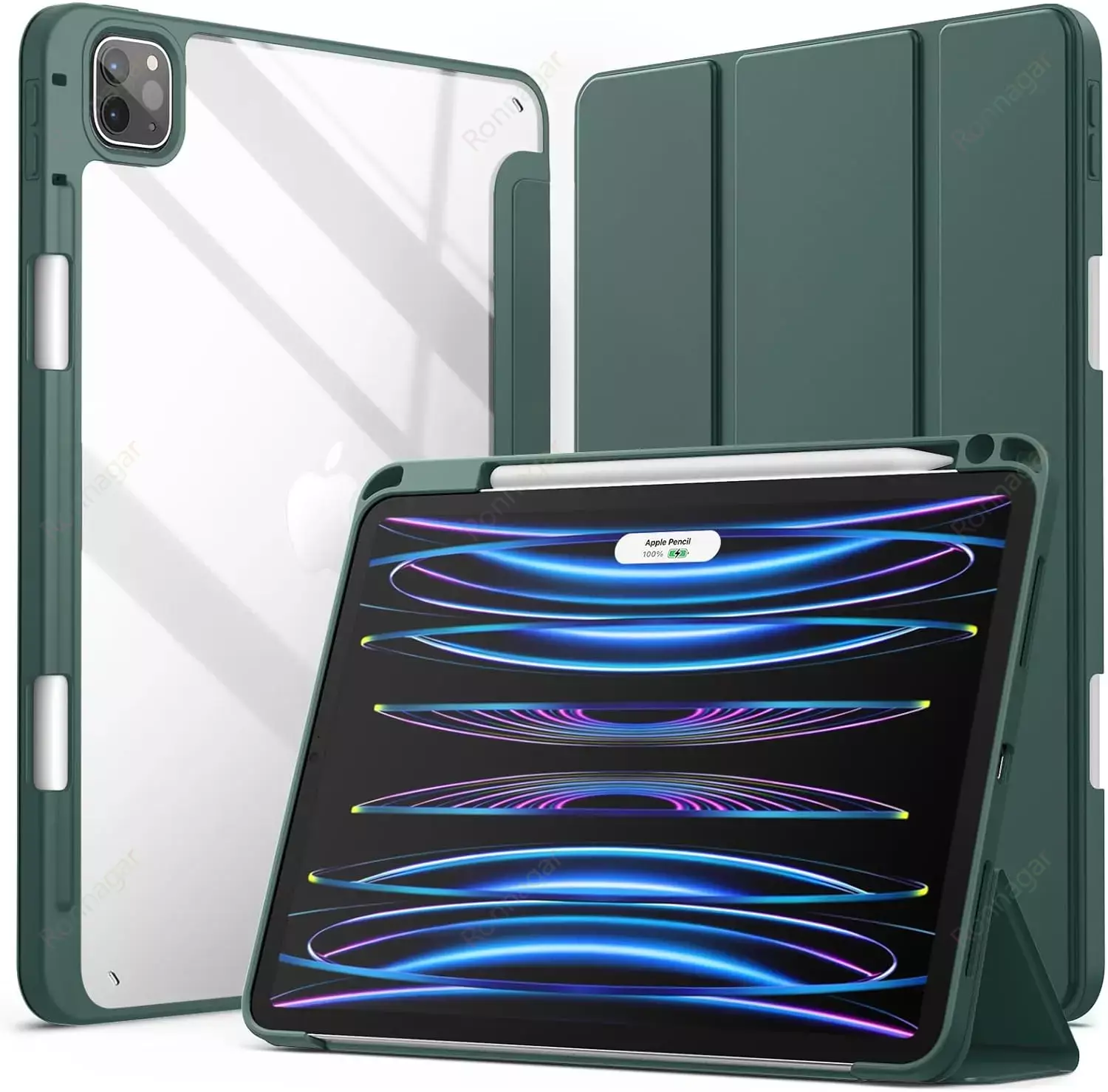 Universal Smart Case For Ipad Air Sleeved Stand Cover dark Green pro 11 2nd 3rd 4th