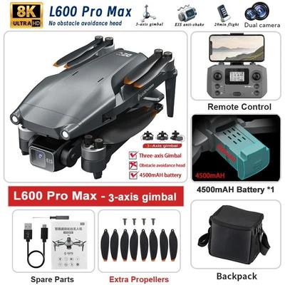 L600 PRO MAX 2025 GPS Drone With 4K HD Dual Camera, 3 Axis Gimbal, Obstacle Avoidance, And 5KM Range l600 Pro Max