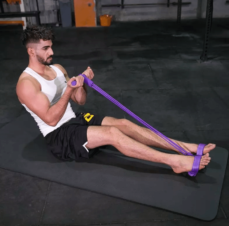 Puller Rope Yoga Exercise Band, Foot Pedal Resistance Trainer For Full Body Stretch Pull, Home Workout & Fitness Toning purple 6 Tube Heavy Resistan