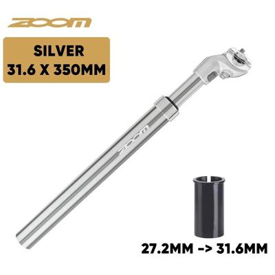 ZOOM Bike Suspension Seatpost Shock Absorber Seat Tube For MTB With Multiple Diameter Options silver 27.2 To 31.6 Mm