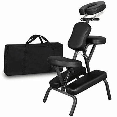 Portable Folding PU Leather Pad Massage Chair, Travel Tattoo & Salon Spa Chair Black With Soft Face Cradle Portable Folding PU Leather Pad Massage Chair, Travel Tattoo & Salon Spa Chair Black With Soft Face Cradle