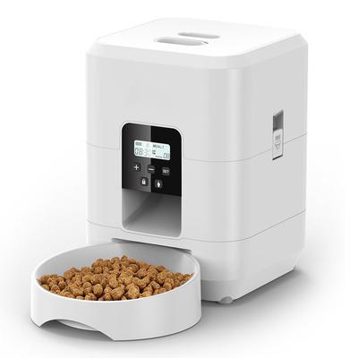 Automatic Smart Pet Feeder For Cats & Dogs, Timed Food Dispenser With Slow Feed Bowl, Programmable Pet Feeder white Button Feeder