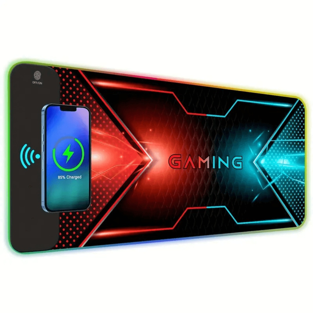 15W Wireless Charging RGB Gaming Mouse Pad Extra Large LED Mouse Mat With 15 Light Modes, Non Slip gaming