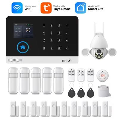 Smart WiFi GSM Home Alarm System With Motion Sensor And App Control For Alexa premium Kit F t22w eu Plug