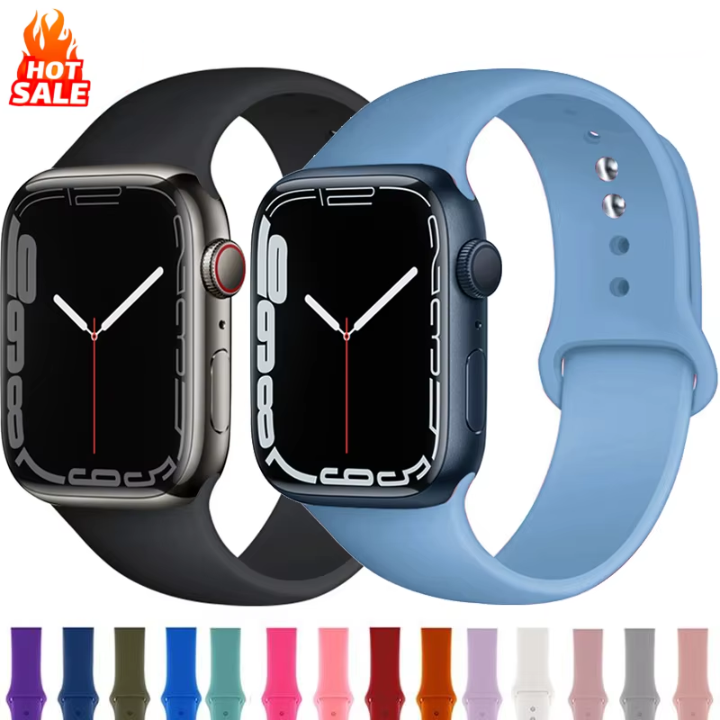 Sport Silicone Band For Apple Watch Strap IWatch Series Bracelet Replacement Wristband 54 Lavender Gray 42 44 45 49 46mm M l