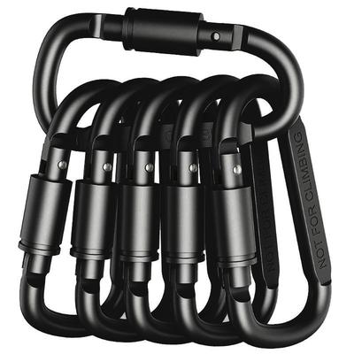 Heavy Duty Aluminum Carabiner Set For Keys, Camping & EDC, 50kg Tactical Hook For Backpacks, Keychains & Outdoor Gear black