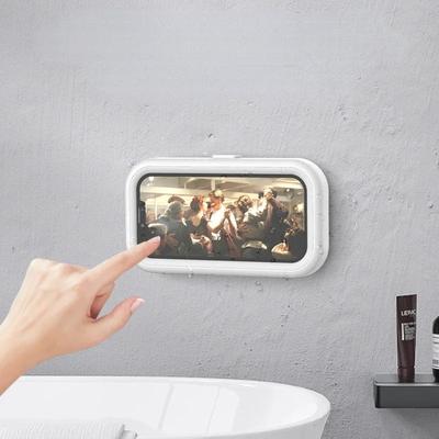 Waterproof Shower Wall Mount Phone Holder For All Smartphones white