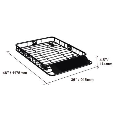 Heavy Duty Roof Rack Cargo Basket, Rooftop Cargo Carrier For SUV, Truck & Vehicle, Rust Resistant, Aerodynamic Design 46 Inches