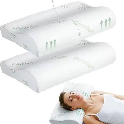 Bamboo Memory Foam Pillow With Removable Cover 19.7 X 11.8 In