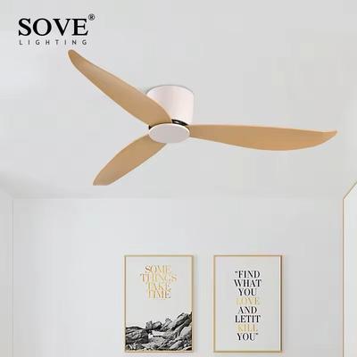 Ultra Thin Low Profile DC Ceiling Fan With Remote Control 17cm White Flush Mount, No Light 44 Inch blade Color: A1 White
