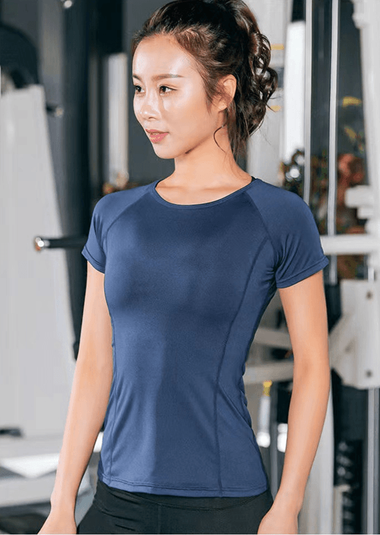 Womens Plus Size Sports T Shirt Breathable Yoga Top For Fitness And Running l pink