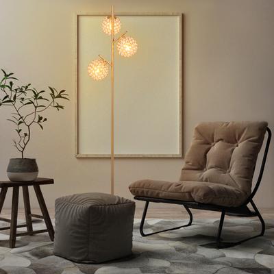 Modern 3 Globe Floor Lamp With Foot Switch & 3 E26 Bulb Bases, Eye Caring Acrylic Shades Modern 3 Globe Floor Lamp With Foot Switch & 3 E26 Bulb Bases, Eye Caring Acrylic Shades