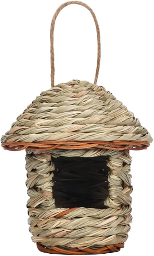 Natural Straw Hanging Bird Nest For Parrots And Small Birds a