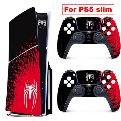 Vinyl Cover Skins For Playstation 5 Slim Console Superhero Skin Wraps Set For PS5 Disc Edition Controller Stickers Accessories for Ps5slim