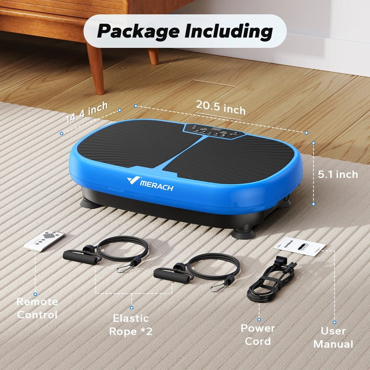 MERACH Smart Vibration Plate For Weight Loss, Pain Relief, And Lymphatic Drainage blue