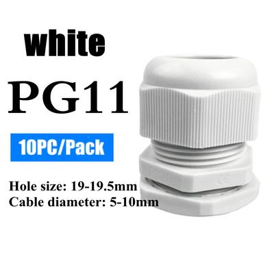 Waterproof Nylon Cable Gland Connector Joint, Cable Entry Fitting For Electrical Boxes, Panels, And Junction Enclosure pg11 White 10pcs