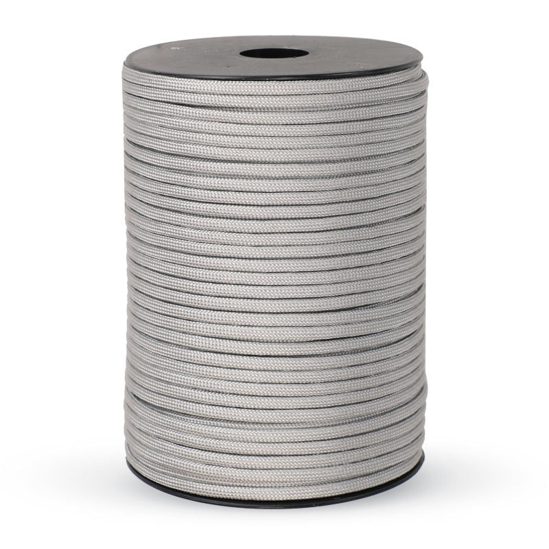 Ultra Strong 9 Core Paracord Rope 4mm Military Grade Survival Cord For Camping, DIY Tent Lanyard Strap & Emergency Use silver Grey 100m