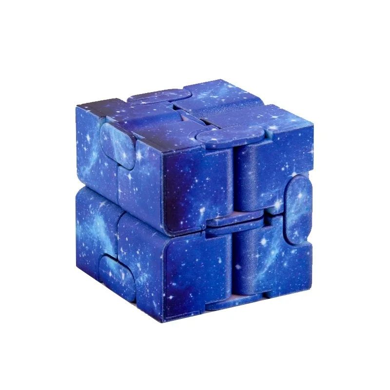 Infinity Cube Fidget Toy Flip ADHD & Anxiety Relief, Stress Relief Puzzle For Kids & Adults, Magic Finger Fidget Game blue 2