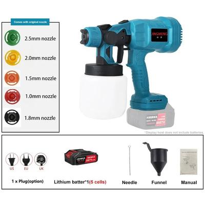 Cordless Electric Paint Sprayer For Home And Auto Projects eu 1 Battery 1 Plug