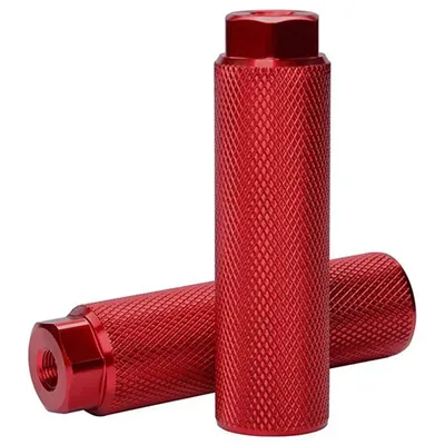 Bike Pegs Aluminum Alloy Anti Skid BMX Pegs For 3 8 Inch Axles | Durable Foot Rests For Road, Mountain & Track Bikes red