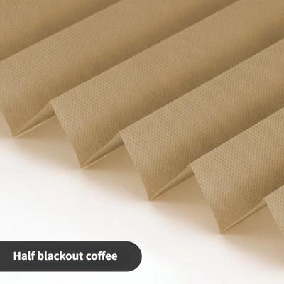 Self Adhesive Pleated Window Blinds Half Blackout Shades For Bathroom And Balcony half Blackout Coffee 120cm X 180cm